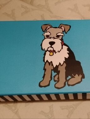 Marc Tetro Blue Zipper Wallet with Schnauzer EUC
